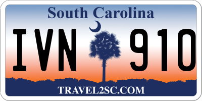 SC license plate IVN910