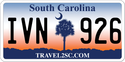 SC license plate IVN926