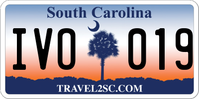 SC license plate IVO019