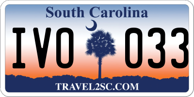 SC license plate IVO033
