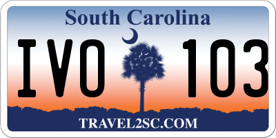 SC license plate IVO103