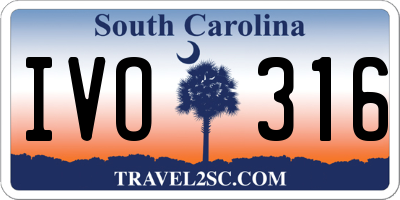 SC license plate IVO316