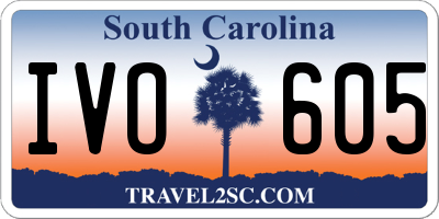SC license plate IVO605