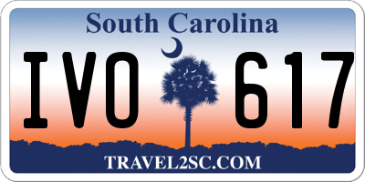 SC license plate IVO617
