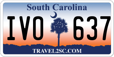 SC license plate IVO637