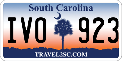 SC license plate IVO923
