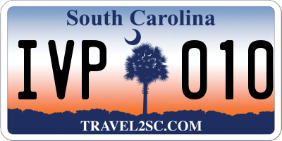 SC license plate IVP010