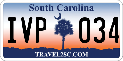 SC license plate IVP034