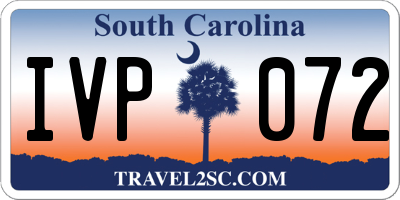SC license plate IVP072