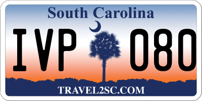 SC license plate IVP080