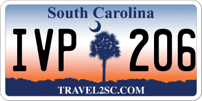 SC license plate IVP206
