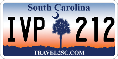 SC license plate IVP212