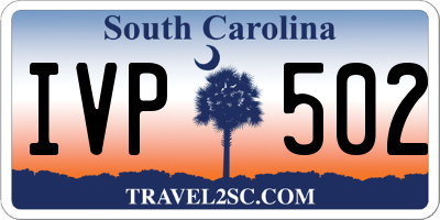 SC license plate IVP502