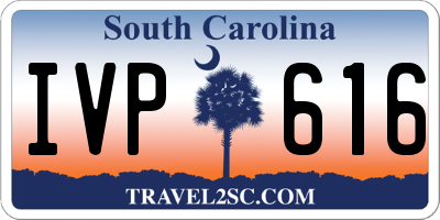 SC license plate IVP616