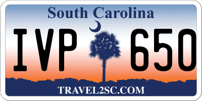 SC license plate IVP650