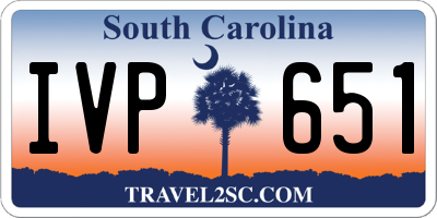 SC license plate IVP651