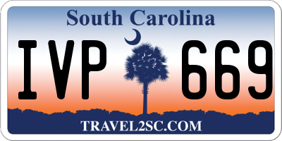 SC license plate IVP669