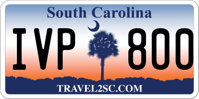 SC license plate IVP800