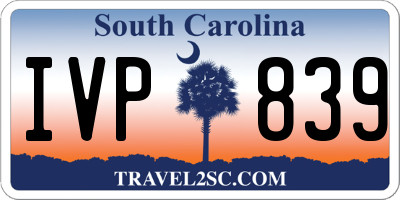 SC license plate IVP839
