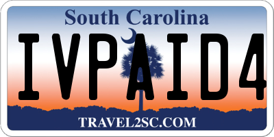 SC license plate IVPAID4