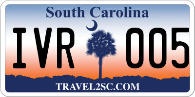 SC license plate IVR005