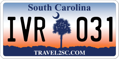 SC license plate IVR031
