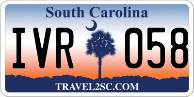 SC license plate IVR058