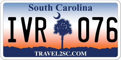 SC license plate IVR076