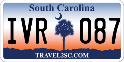 SC license plate IVR087