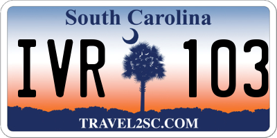 SC license plate IVR103
