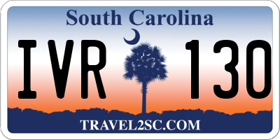 SC license plate IVR130