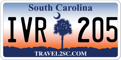 SC license plate IVR205