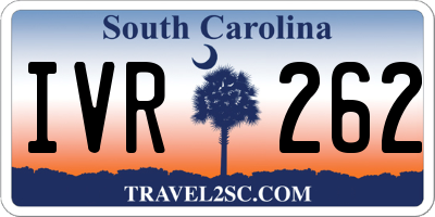 SC license plate IVR262