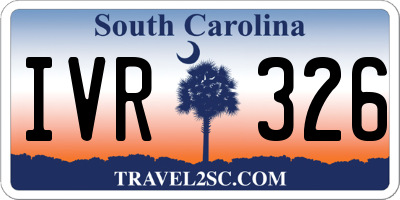 SC license plate IVR326