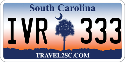 SC license plate IVR333