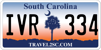 SC license plate IVR334