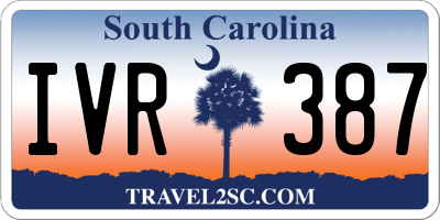 SC license plate IVR387