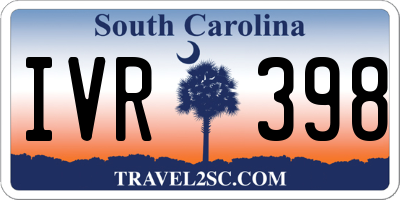SC license plate IVR398