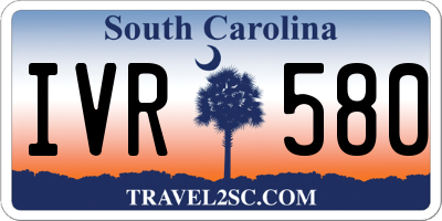 SC license plate IVR580
