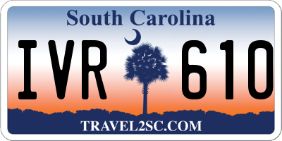 SC license plate IVR610