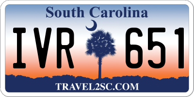 SC license plate IVR651