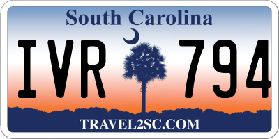 SC license plate IVR794