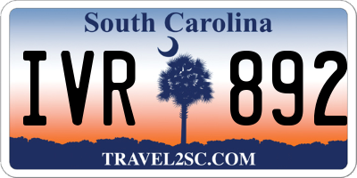SC license plate IVR892