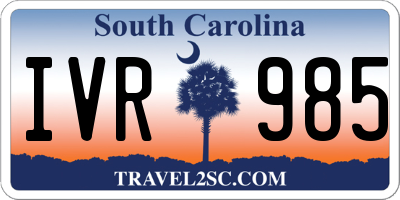 SC license plate IVR985
