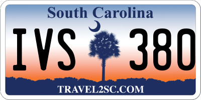 SC license plate IVS380