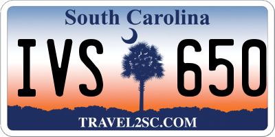 SC license plate IVS650