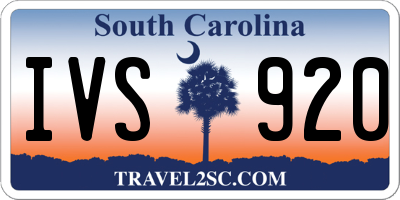 SC license plate IVS920