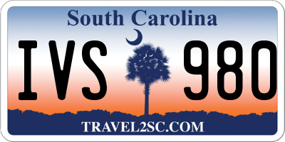 SC license plate IVS980
