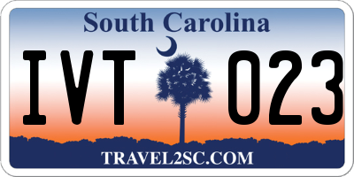 SC license plate IVT023