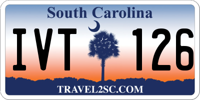SC license plate IVT126